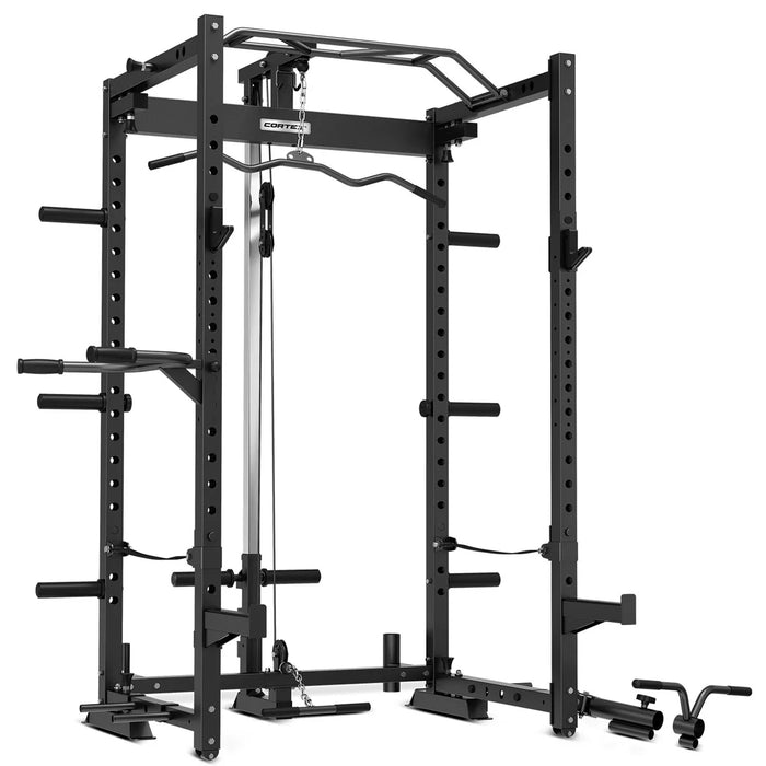 Cortex PR-4 Foldable Squat & Power Rack + BN-9 Bench + 100KG Olympic Tri-Grip Weight & Barbell Package
